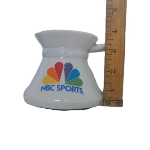 NBC Sports Coffee Mug Cup Super Rare Vtg Non Skid 12 Oz Rainbow Peacock Logo - Picture 9 of 11